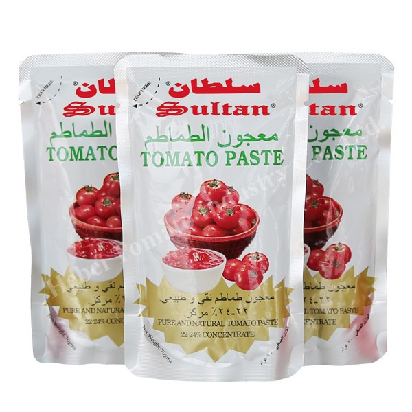 Standup sachet tomato paste 22-24%